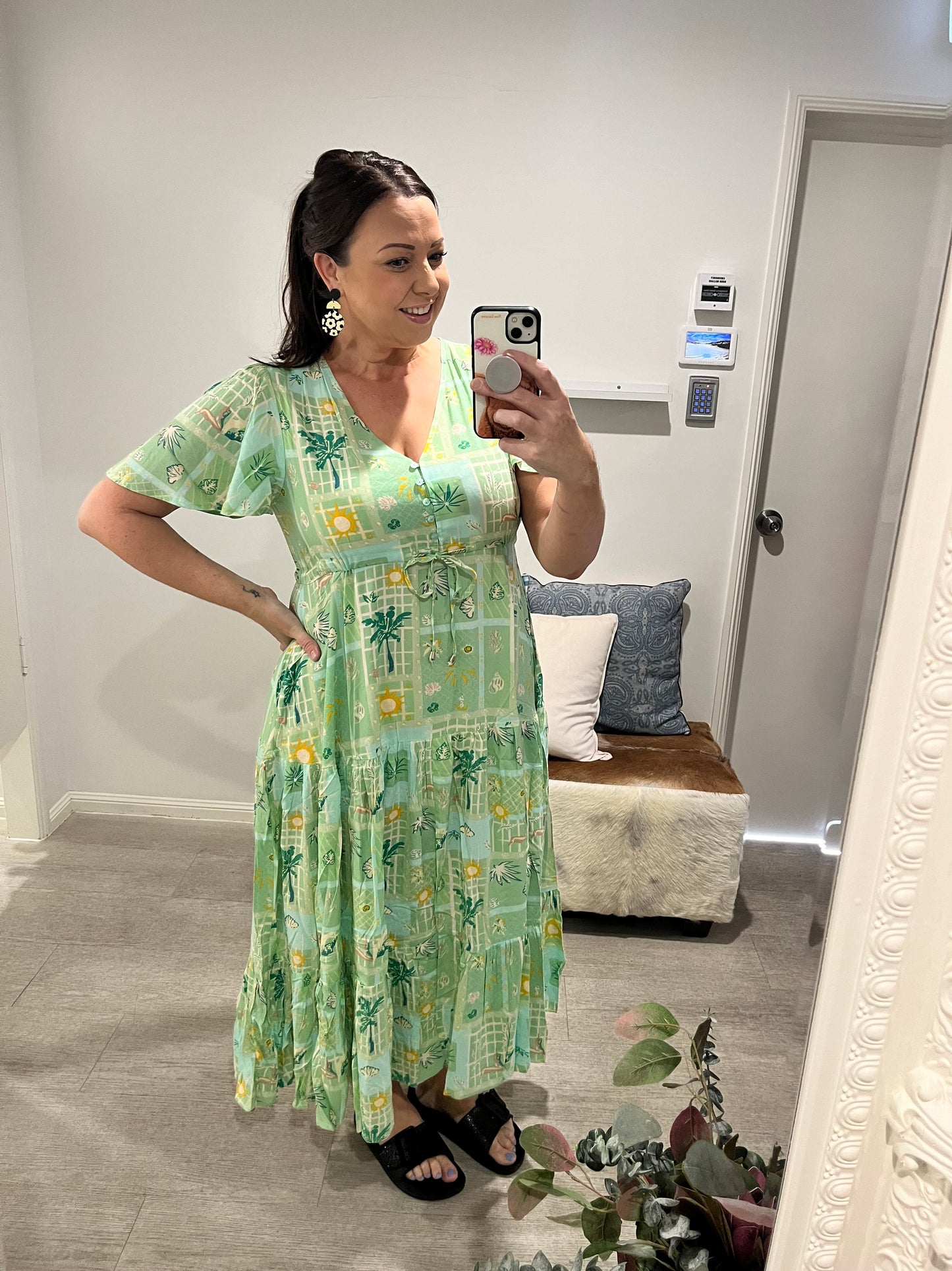 PALM TREE PATCHWORK MAXI