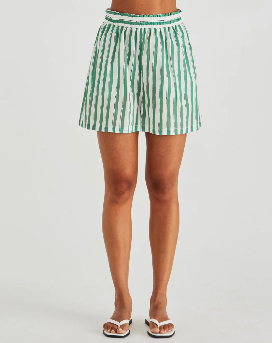 SASS SERAPHINA SHORTS GREEN STRIPE