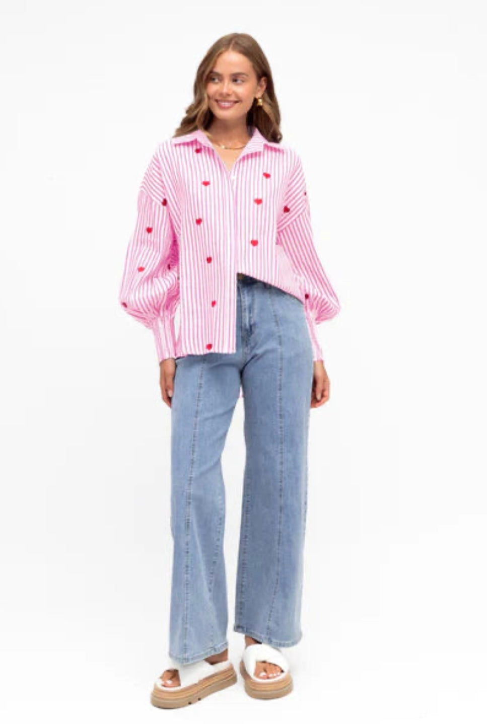 LABEL OF LOVE HEARTS BLOUSE PINK