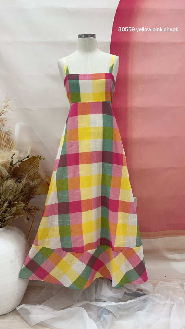 LITTLECOQUILLE RAINBOW CHECK DRESS