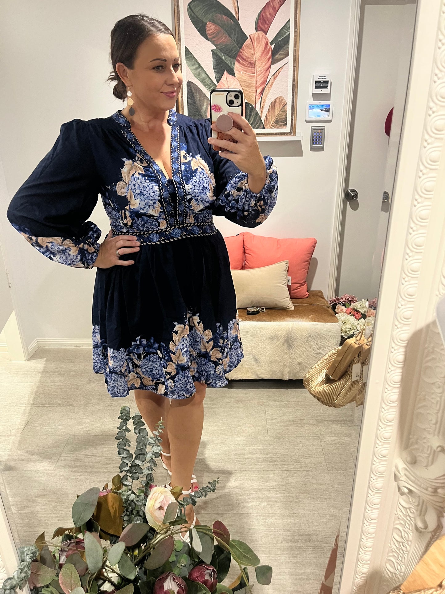 LEAH FLORAL MIDI DRESS