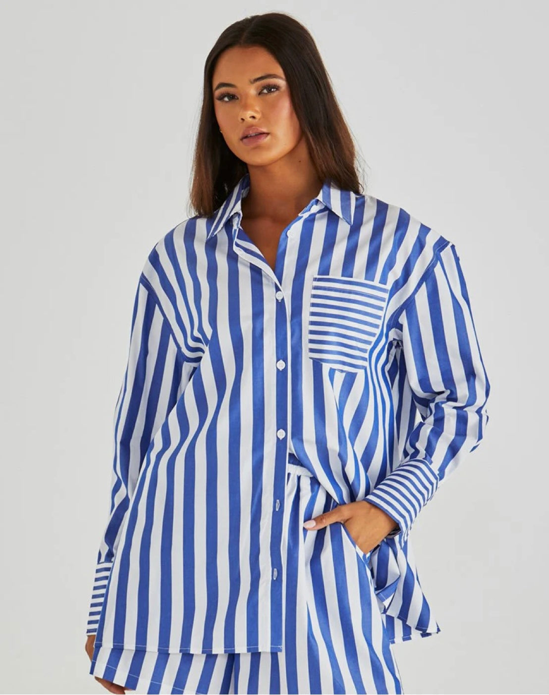 SASS BRYNNE SHIRT BLUE STRIPE