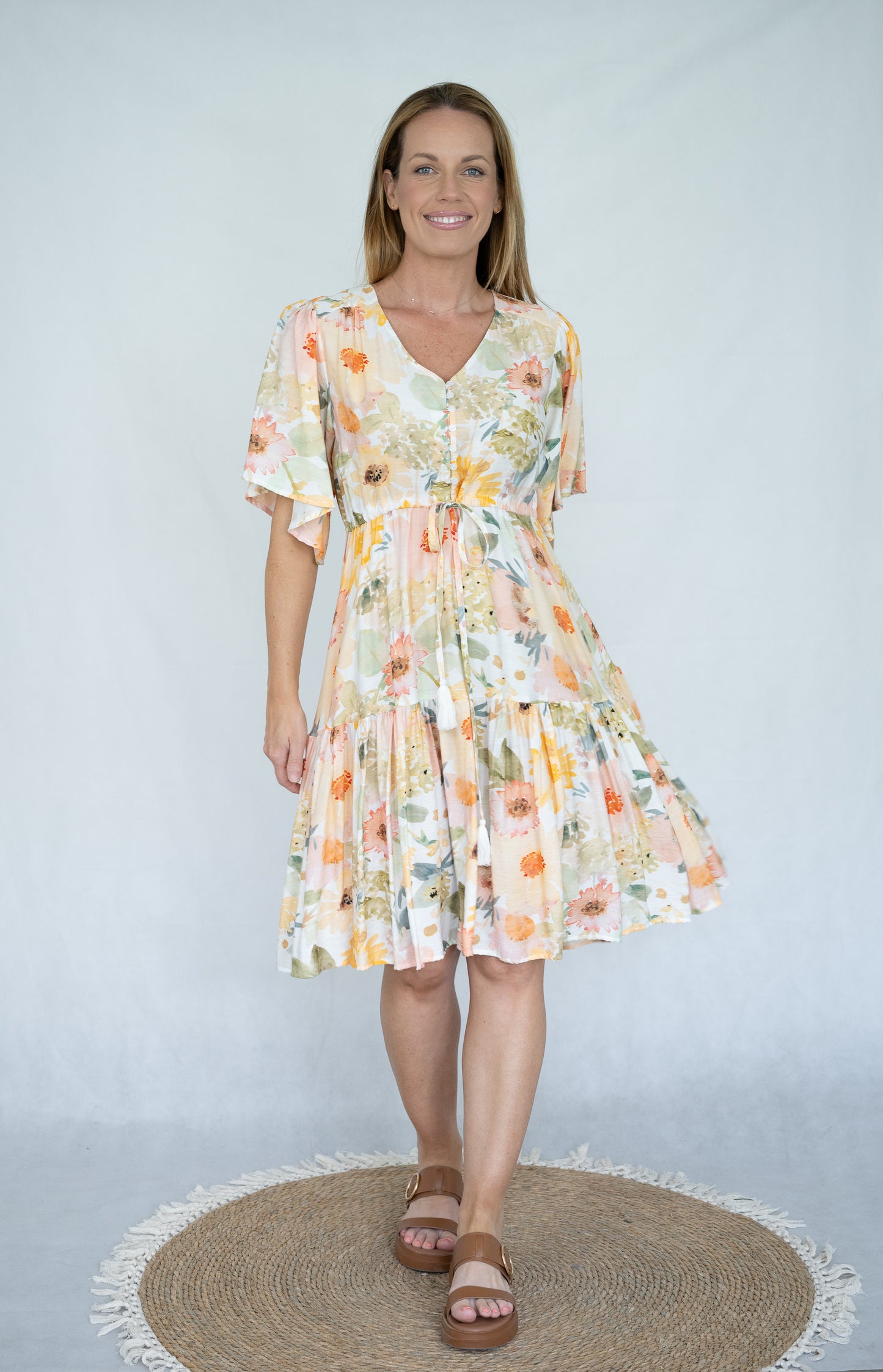 WILLOW TREE FLORAL YELLOW DRESS