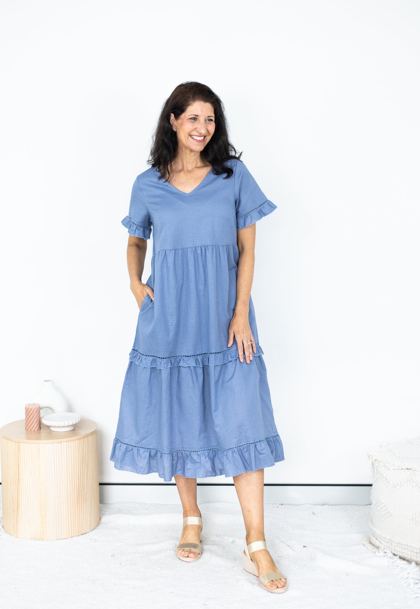 LUNA MIDI TIER DRESS