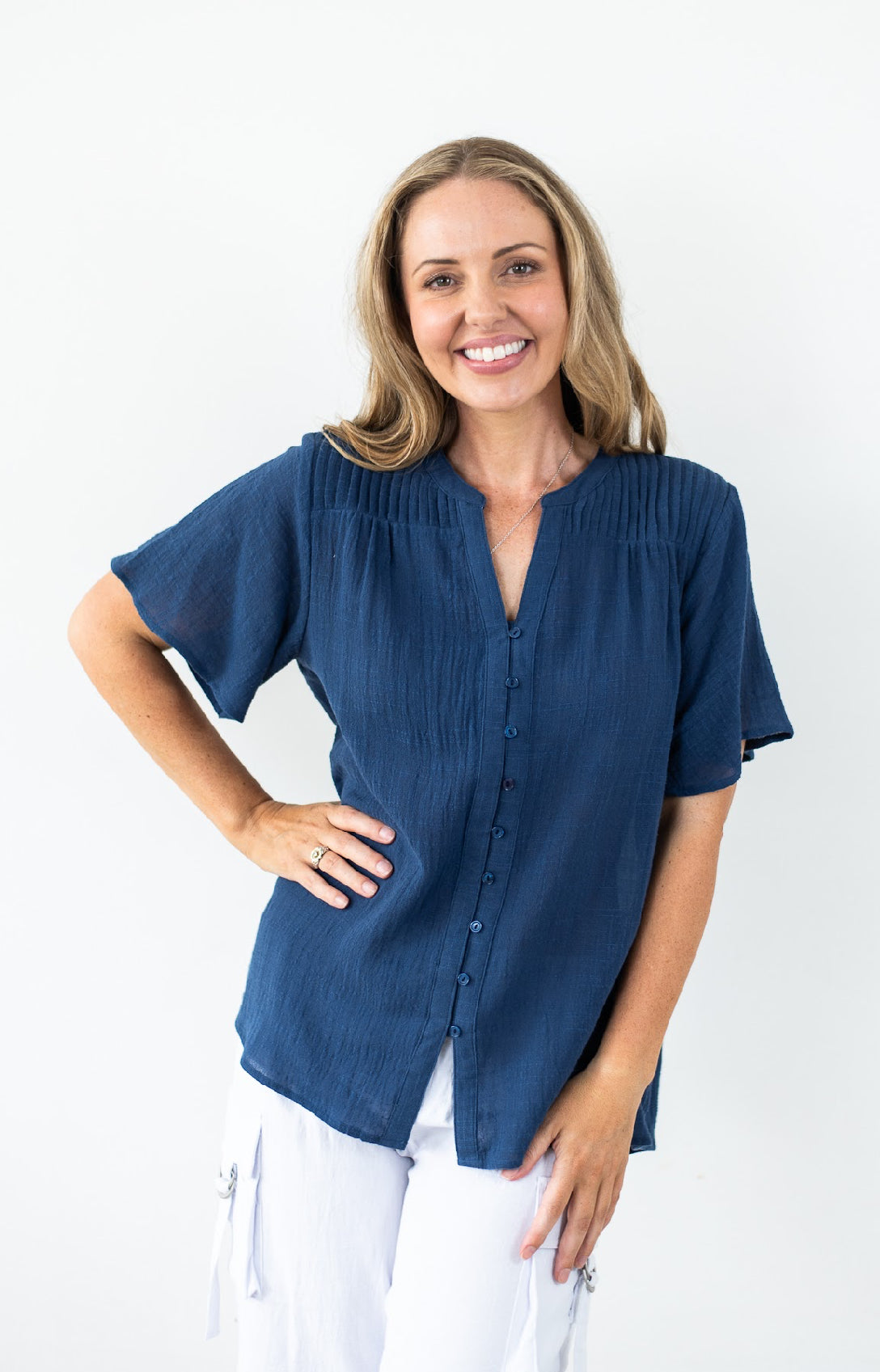 JANE COTTON SHIRT NAVY