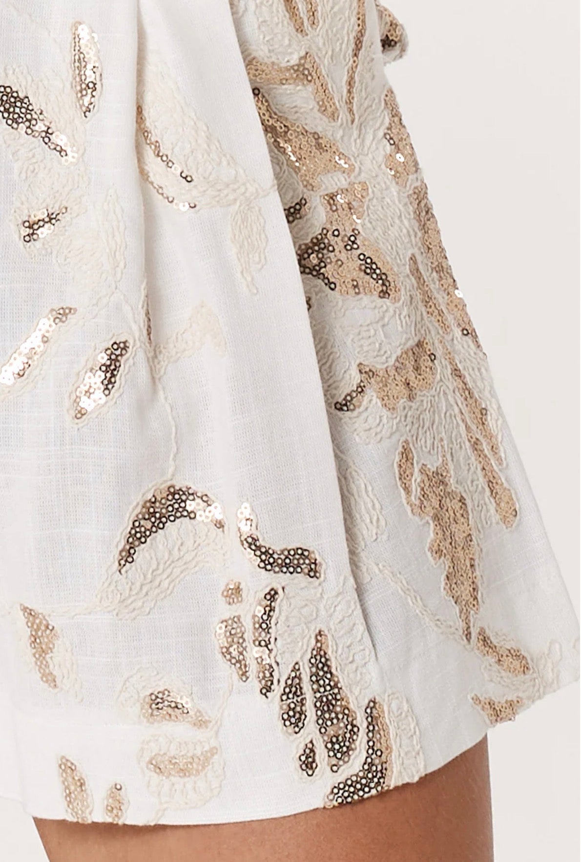 FATE & BECKER INES SEQUIN LINEN SHORTS