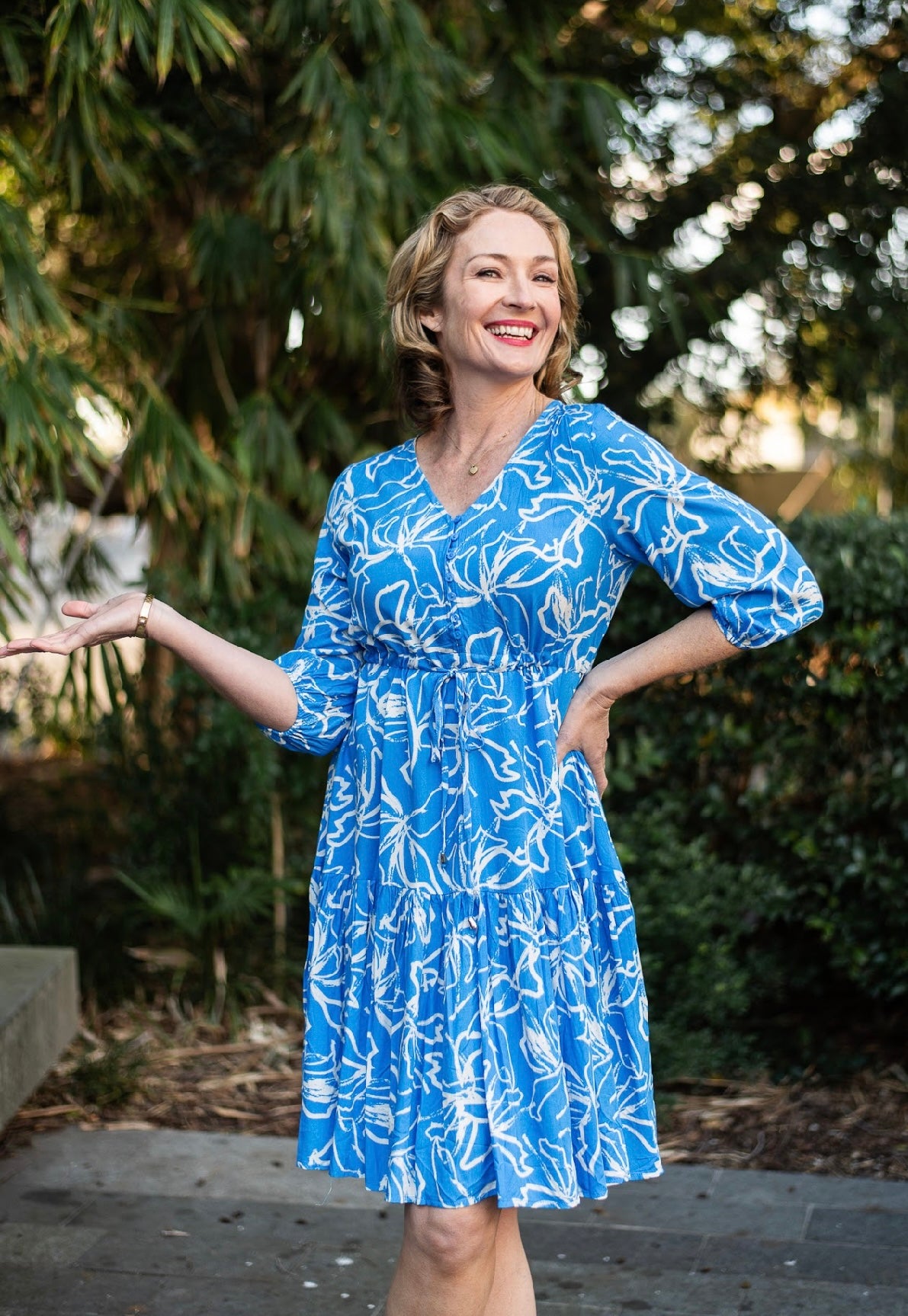 ELNA MIDI TIERED DRESS