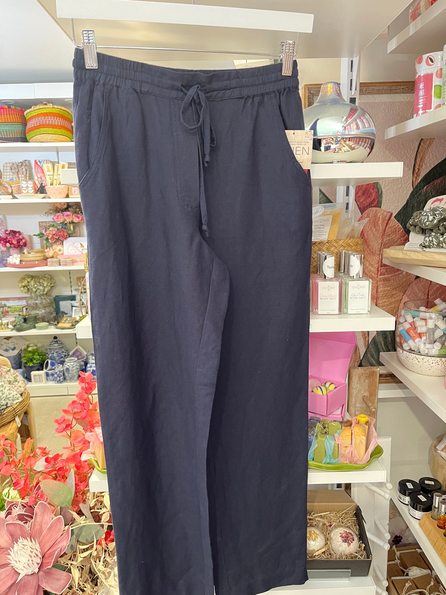 T1S2271060 TC NVY LINEN PANTS