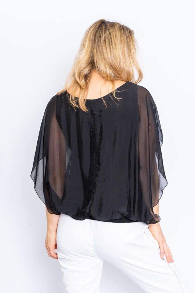 62498BLK WILLOW SILK TOP BLACK