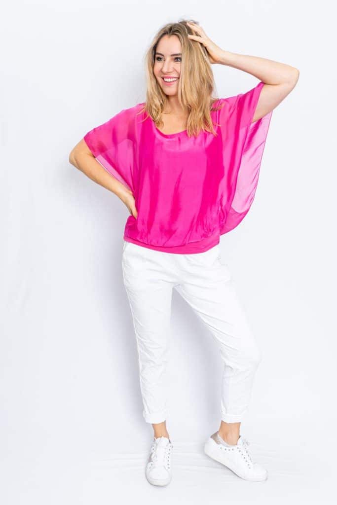 62498FUCHSIA WILLOW SILK TOP