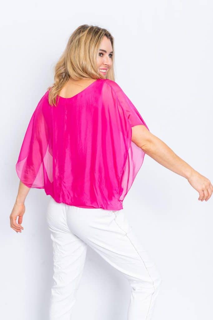 62498FUCHSIA WILLOW SILK TOP