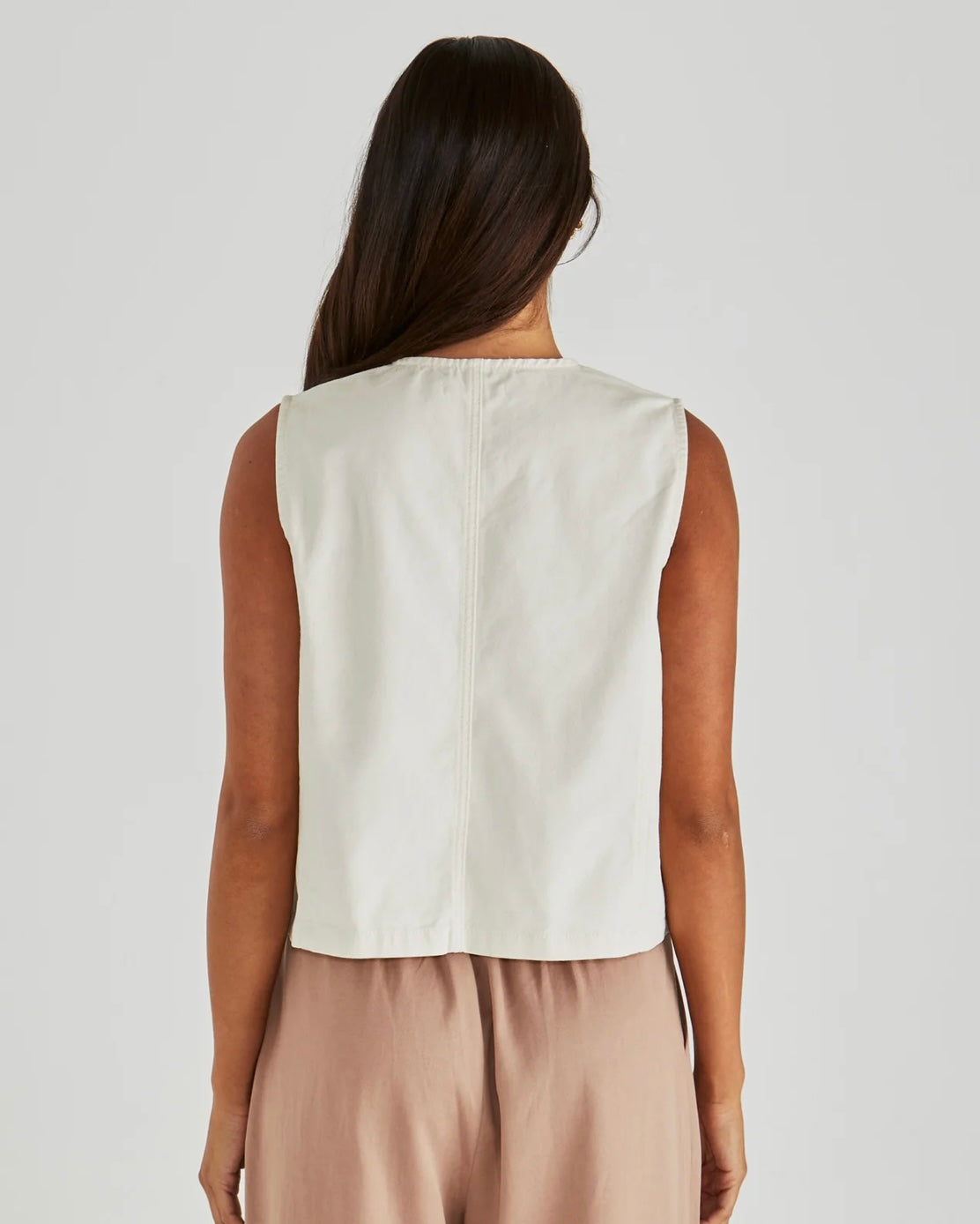 SASS SABINE DENIM VEST CREAM