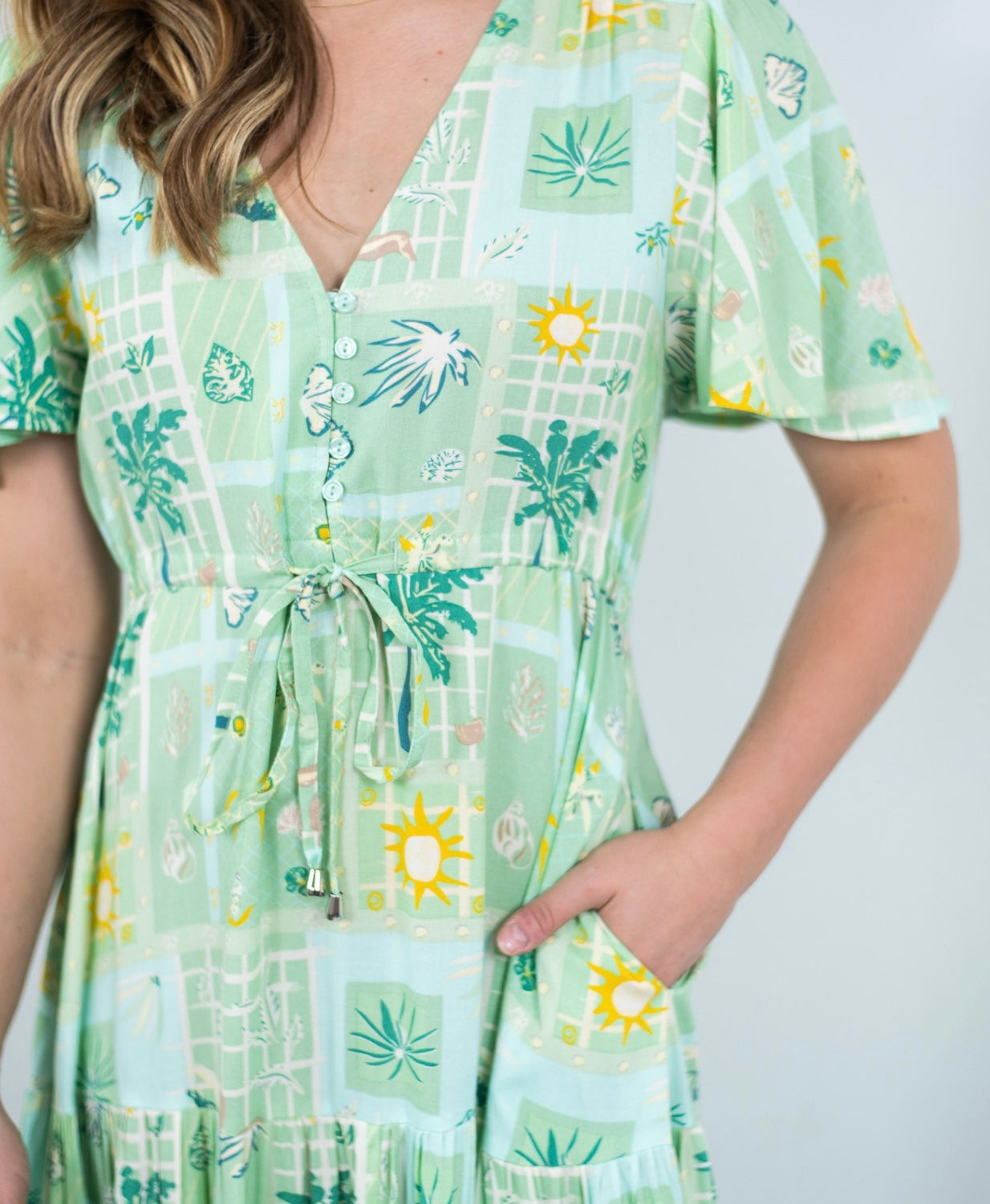 PALM TREE PATCHWORK MAXI