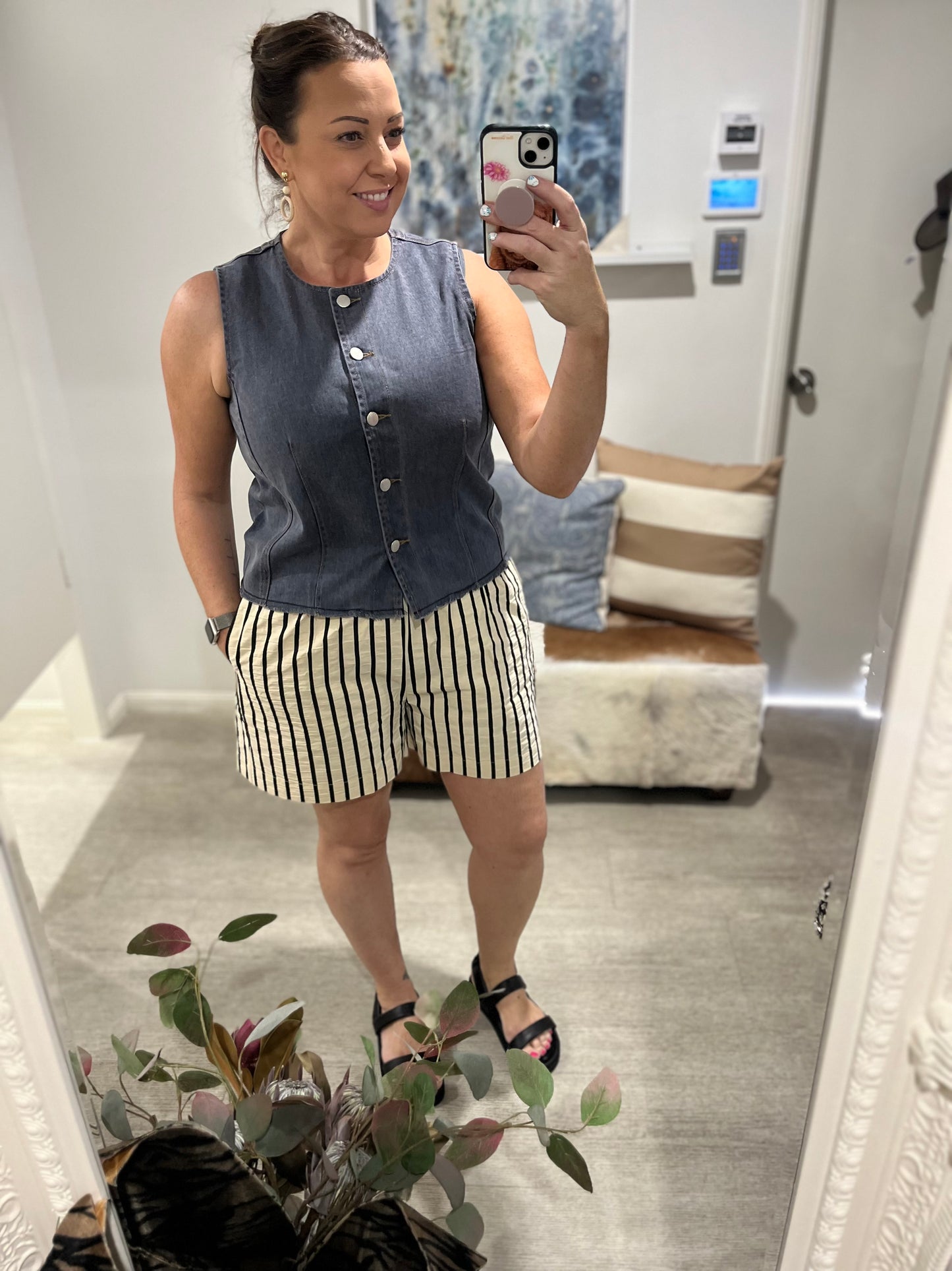 SASS AINSLEY VEST DARK DENIM