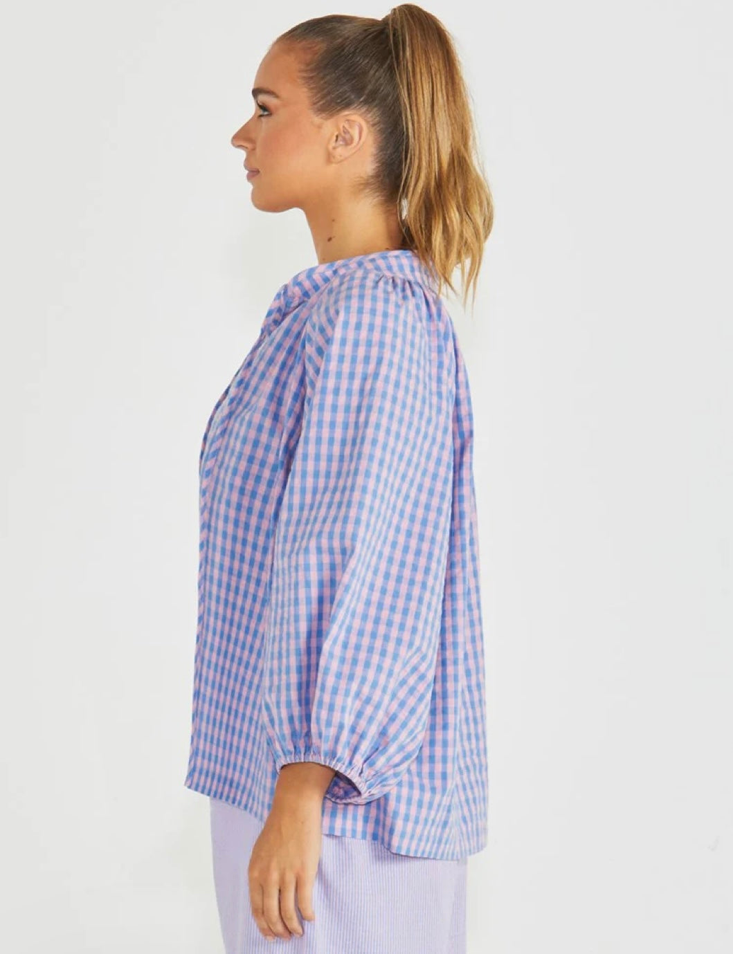 SASS PHILLIPA TOP GINGHAM