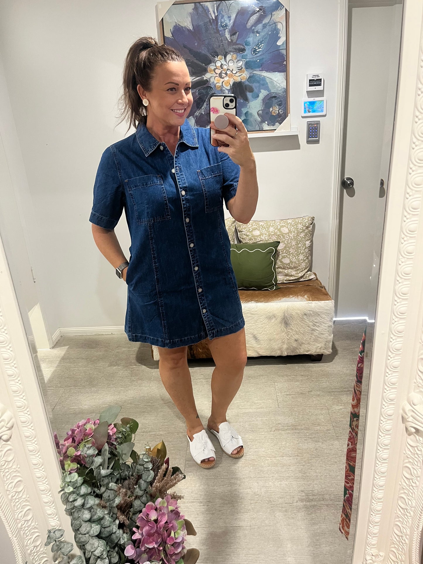 COUNTRY DENIM MINI DRESS