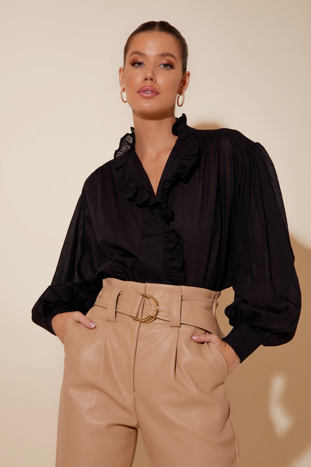 AJD-0989BLAC MAEVE SHIRT