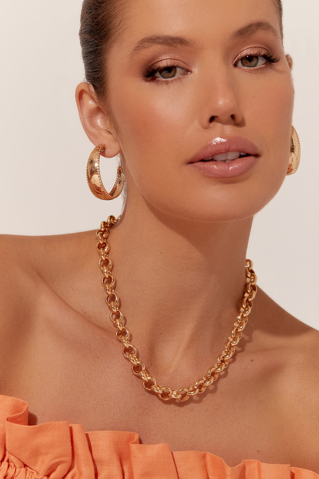 AND-2388GOLD BELCHER NECKLACE