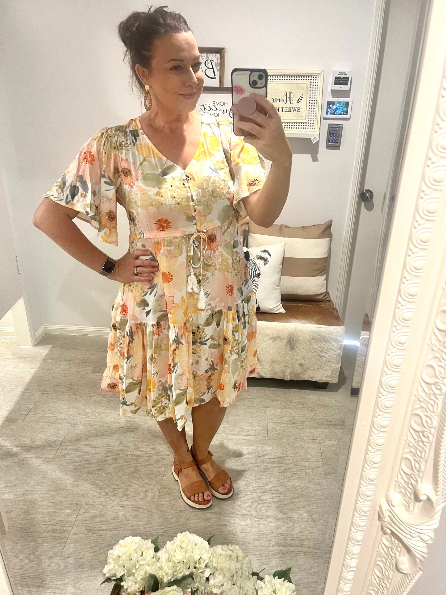 WILLOW TREE FLORAL YELLOW DRESS