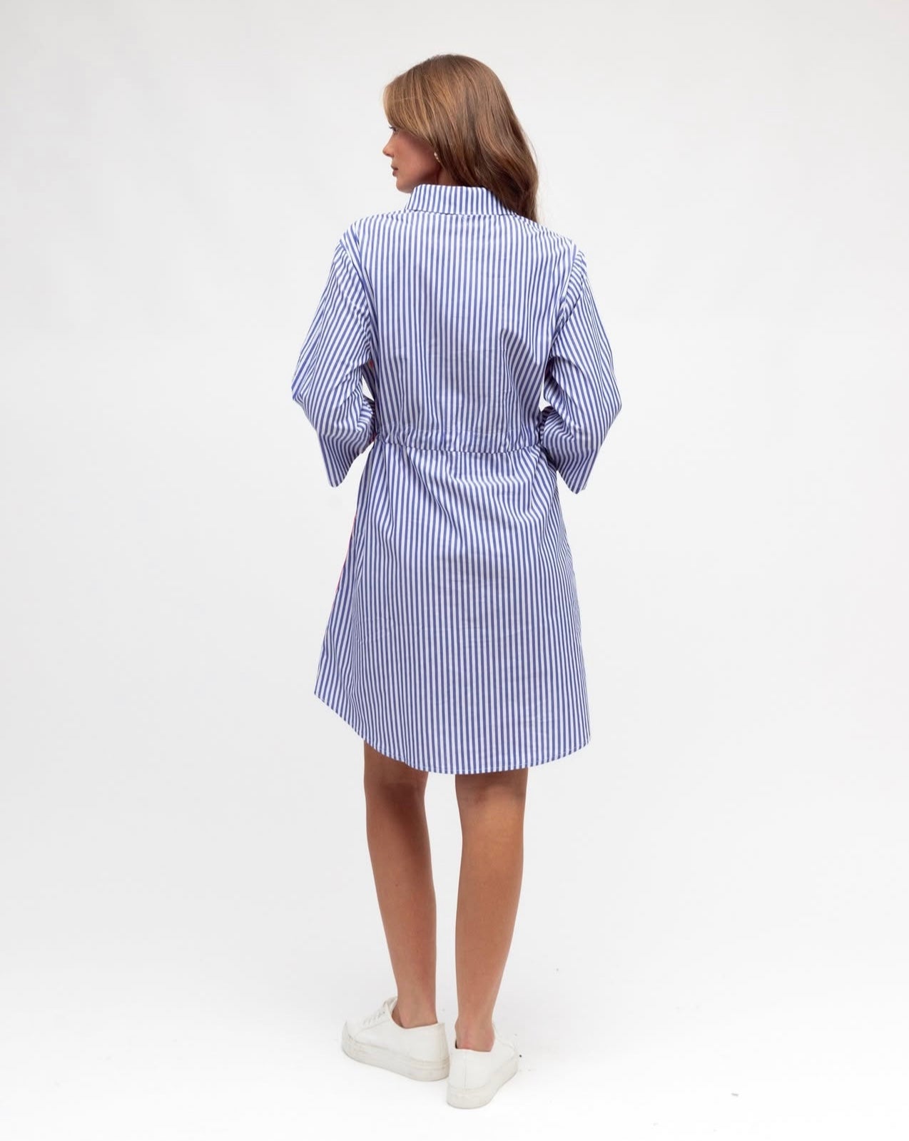 LABEL OF LOVE STELLA SHIRT DRESS BLUU STRIPE