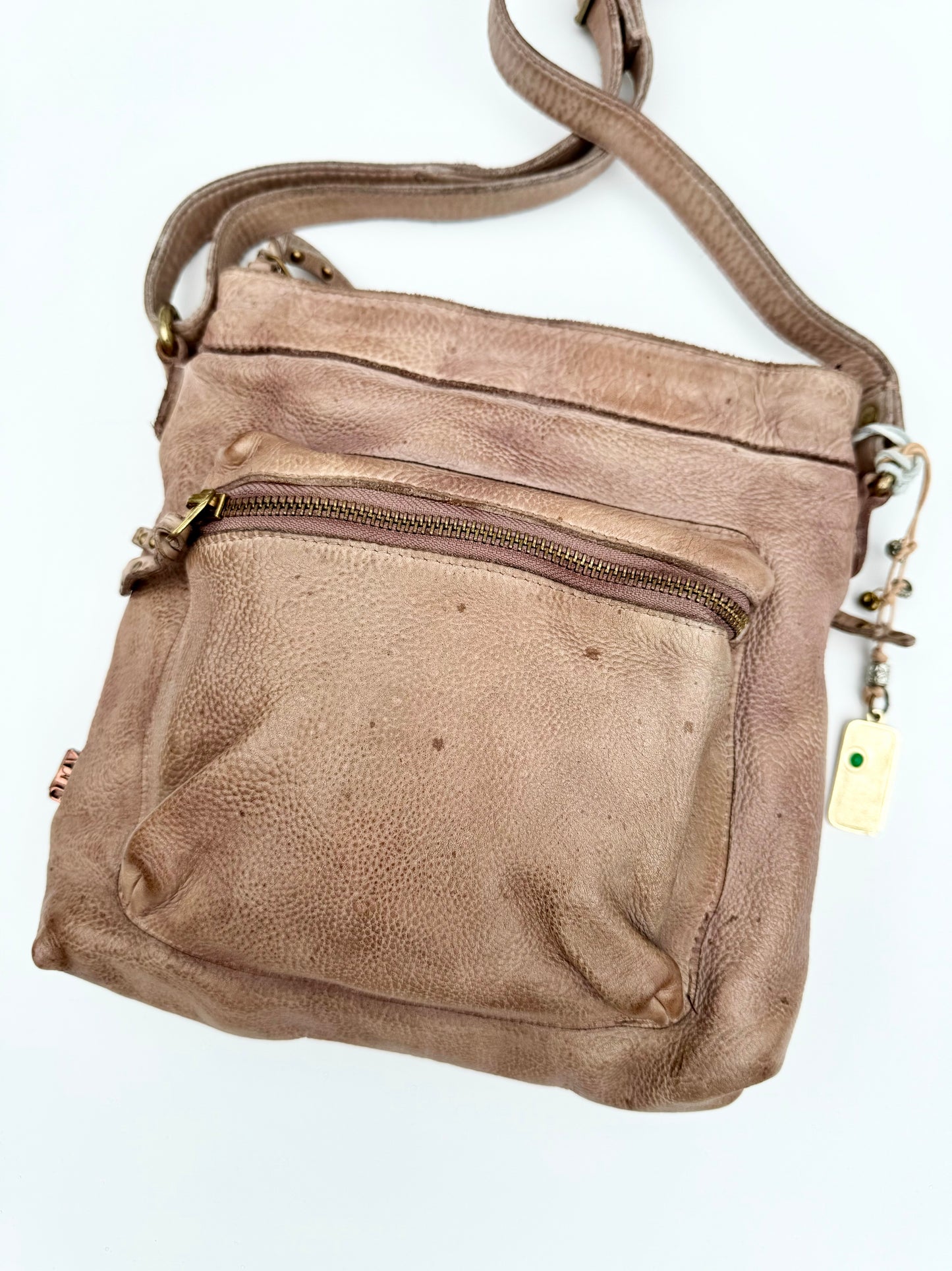PRESLEY ZIP POCKET CROSSBODY SAND