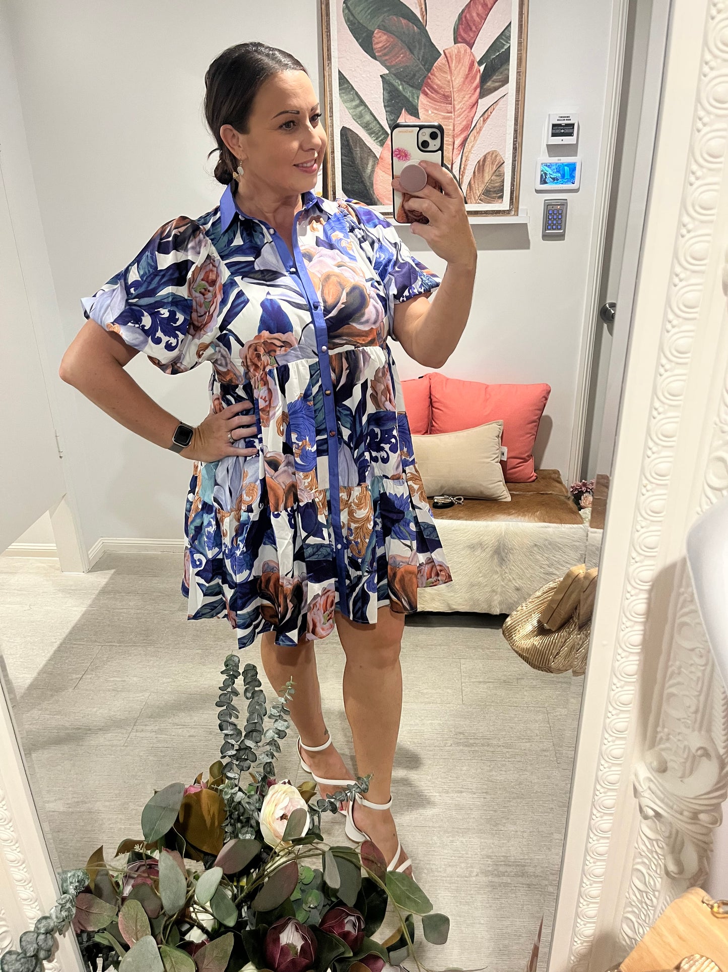 DONATELLA AZURE MIDI DRESS