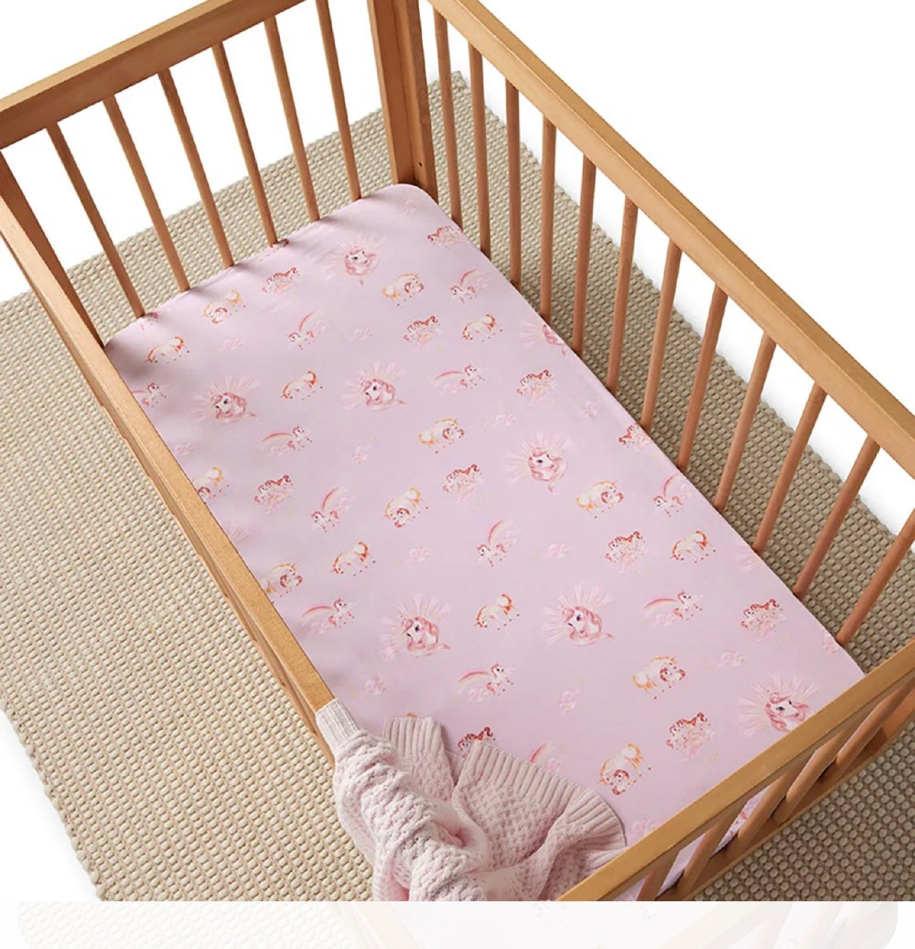 SH UNICORN FITTED COT SHEET
