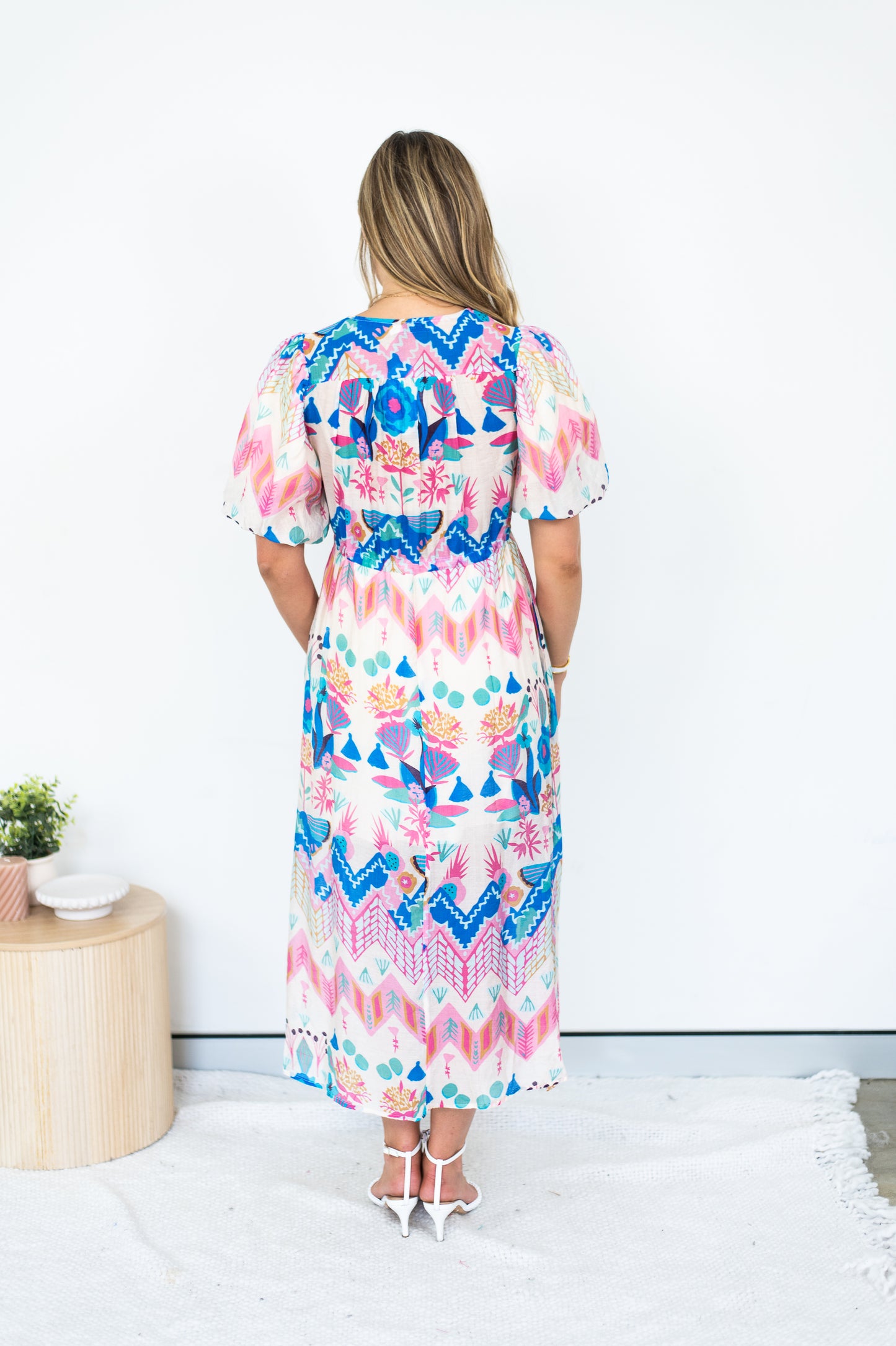 FRIA FLORAL SUNRISE MIDI BLUES