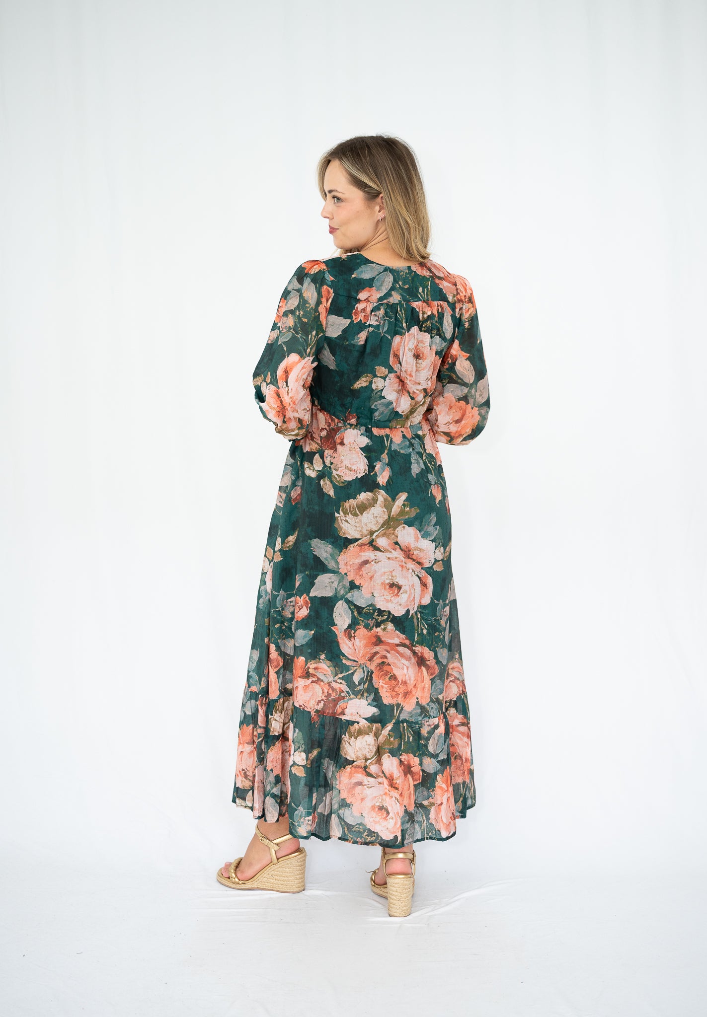FRIA FLORAL DRESS EMERALD
