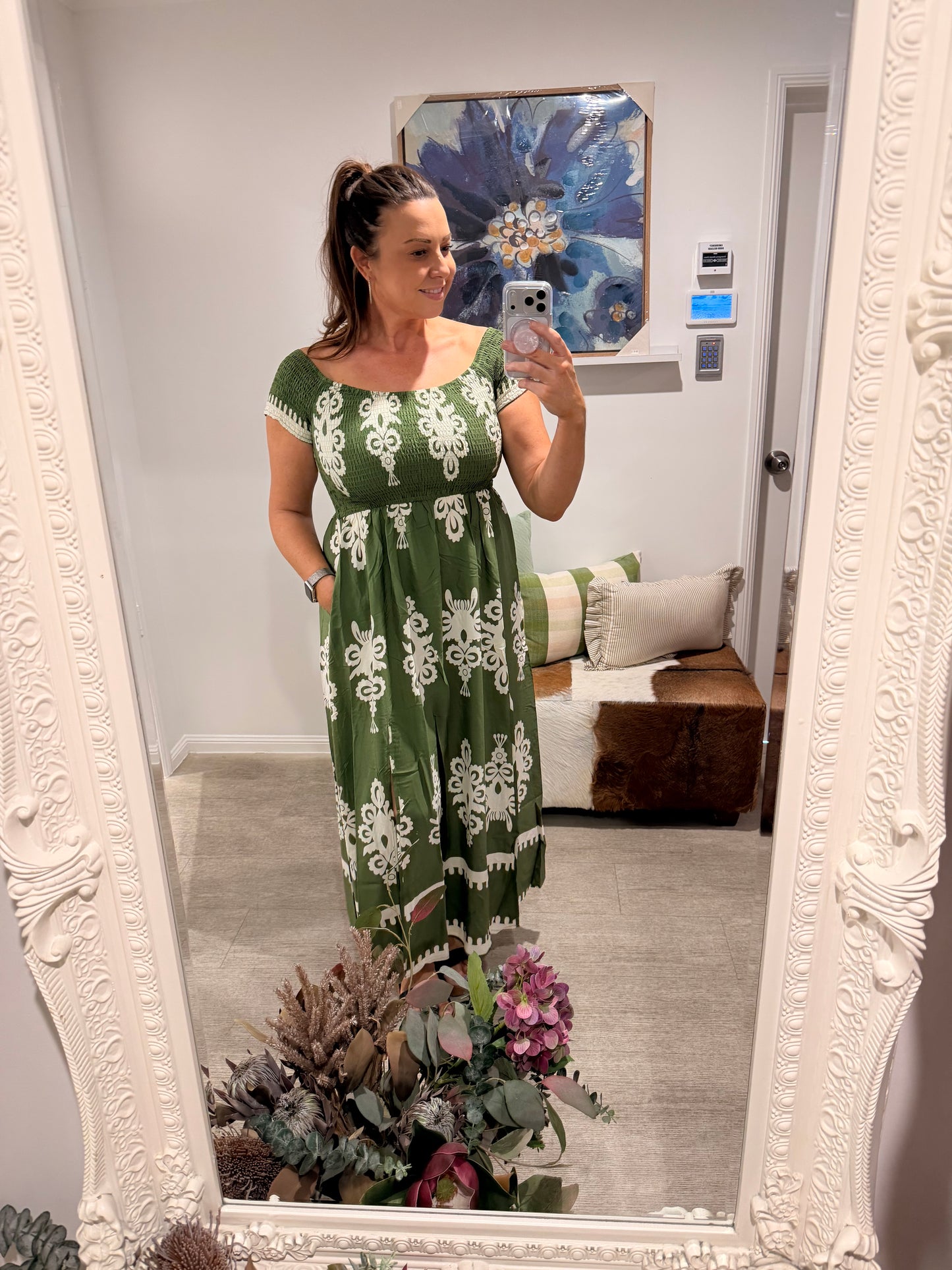 CM BELINDA DRESS SAGE