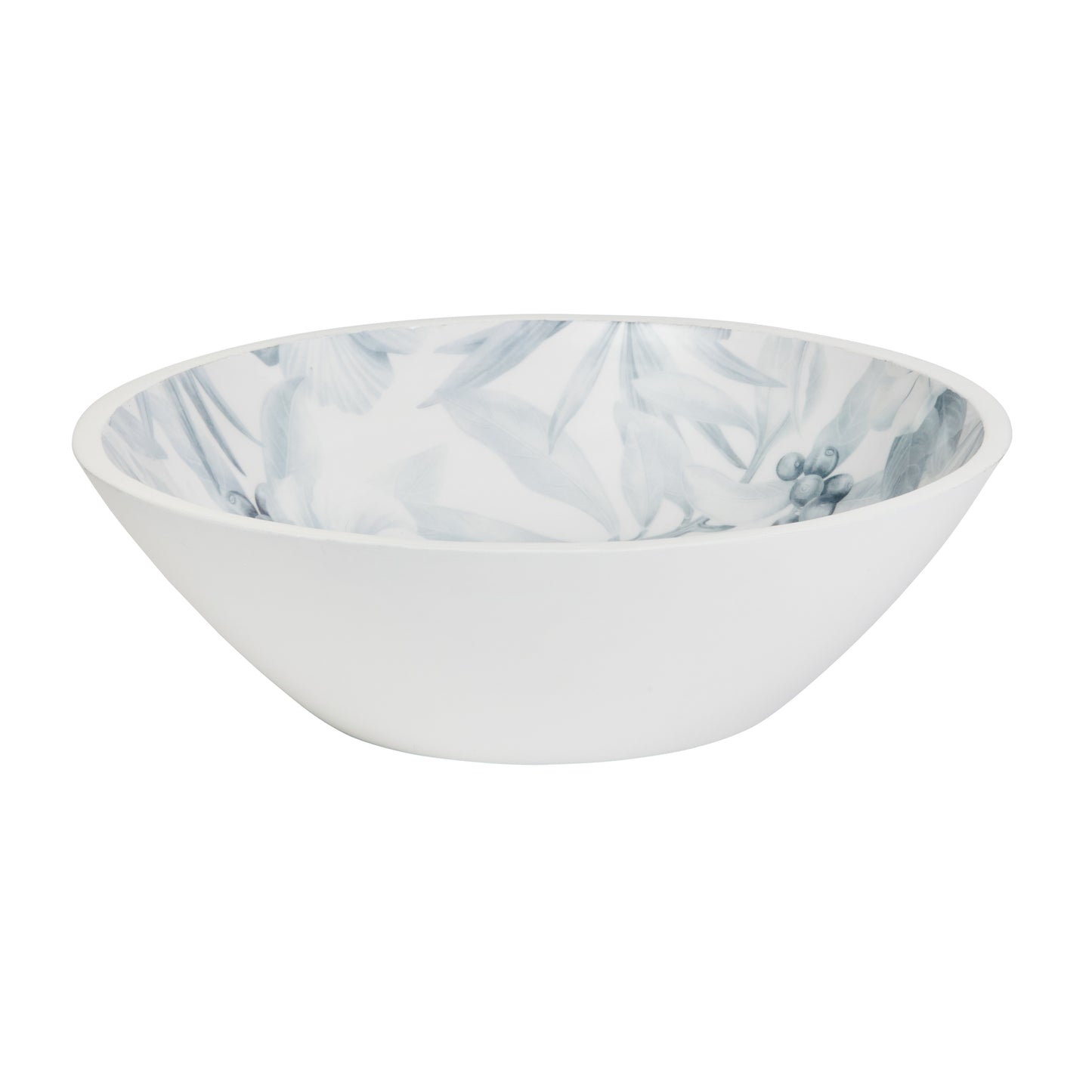 DRE027 WINTER WHITE BOWL 34CM MANGO WOOD