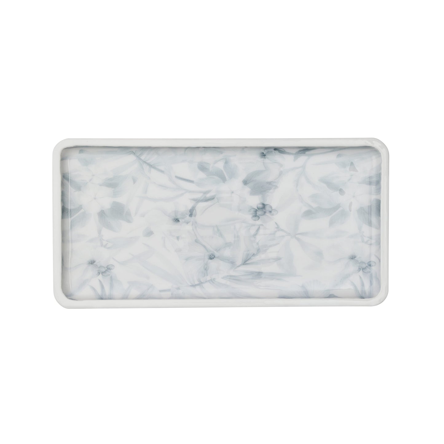 DRE030 WINTER WHITE PLATTER 25X50CM MANGO WOOD