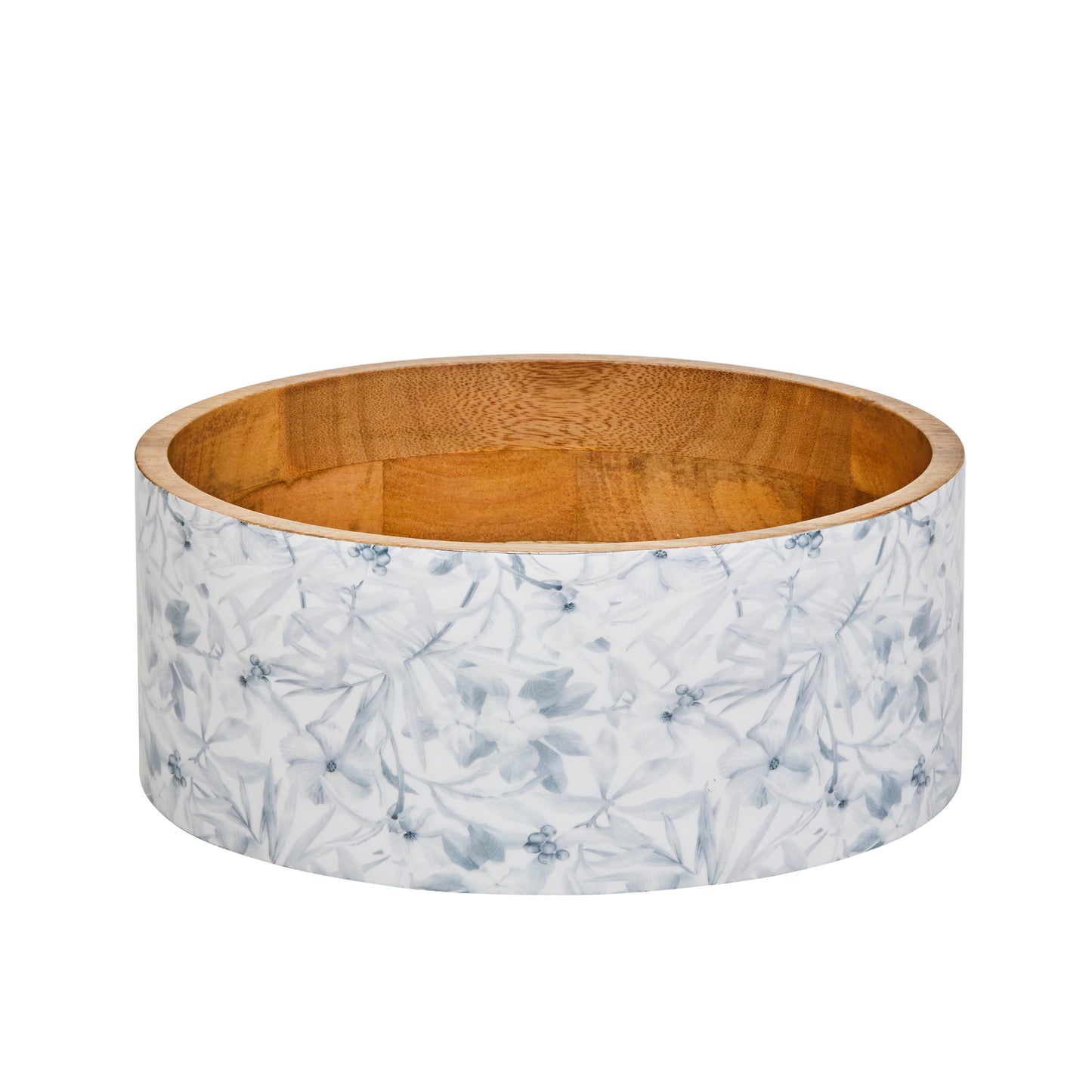 DRE031 WINTER WHITE XL BOWL 35X12CM MANGO WOOD
