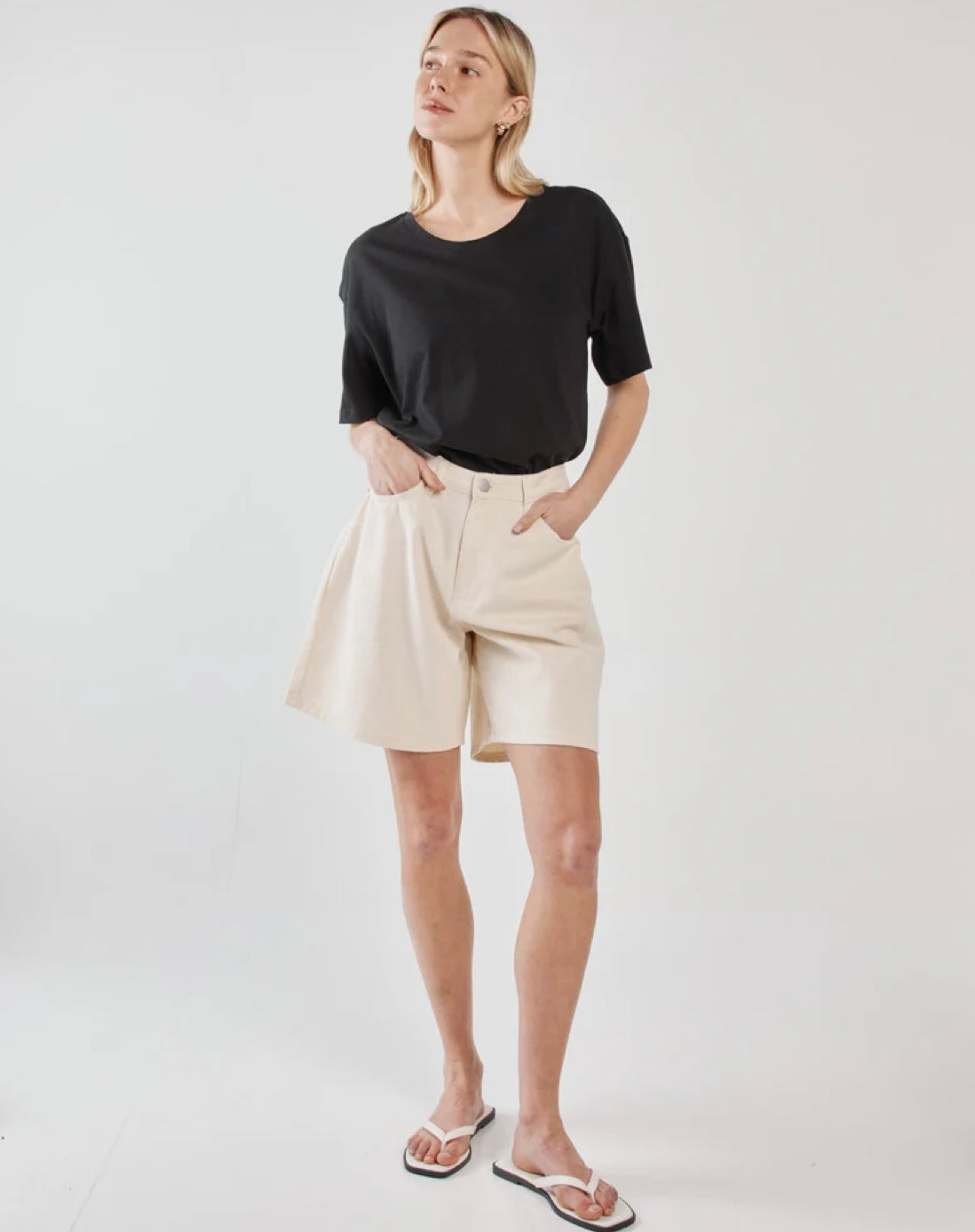 SASS SABINE DENIM SHORTS CREAM