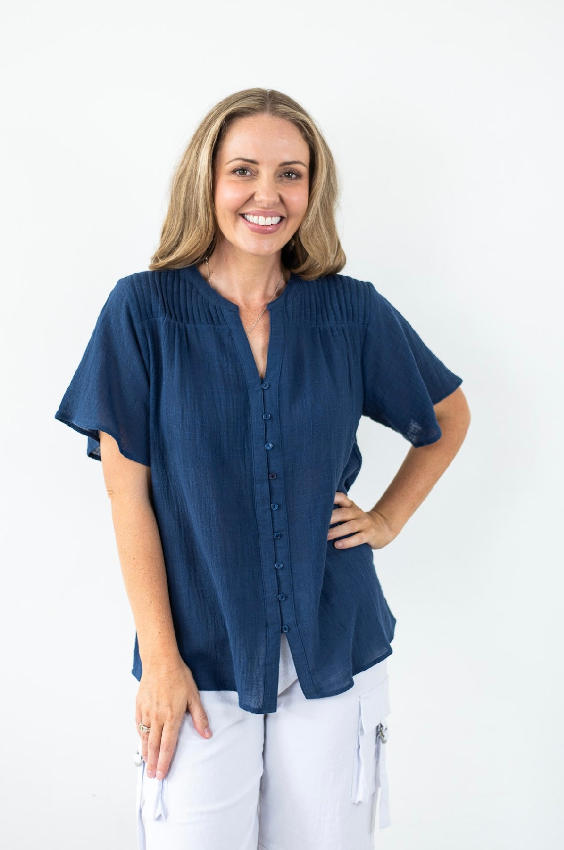 JANE COTTON SHIRT NAVY