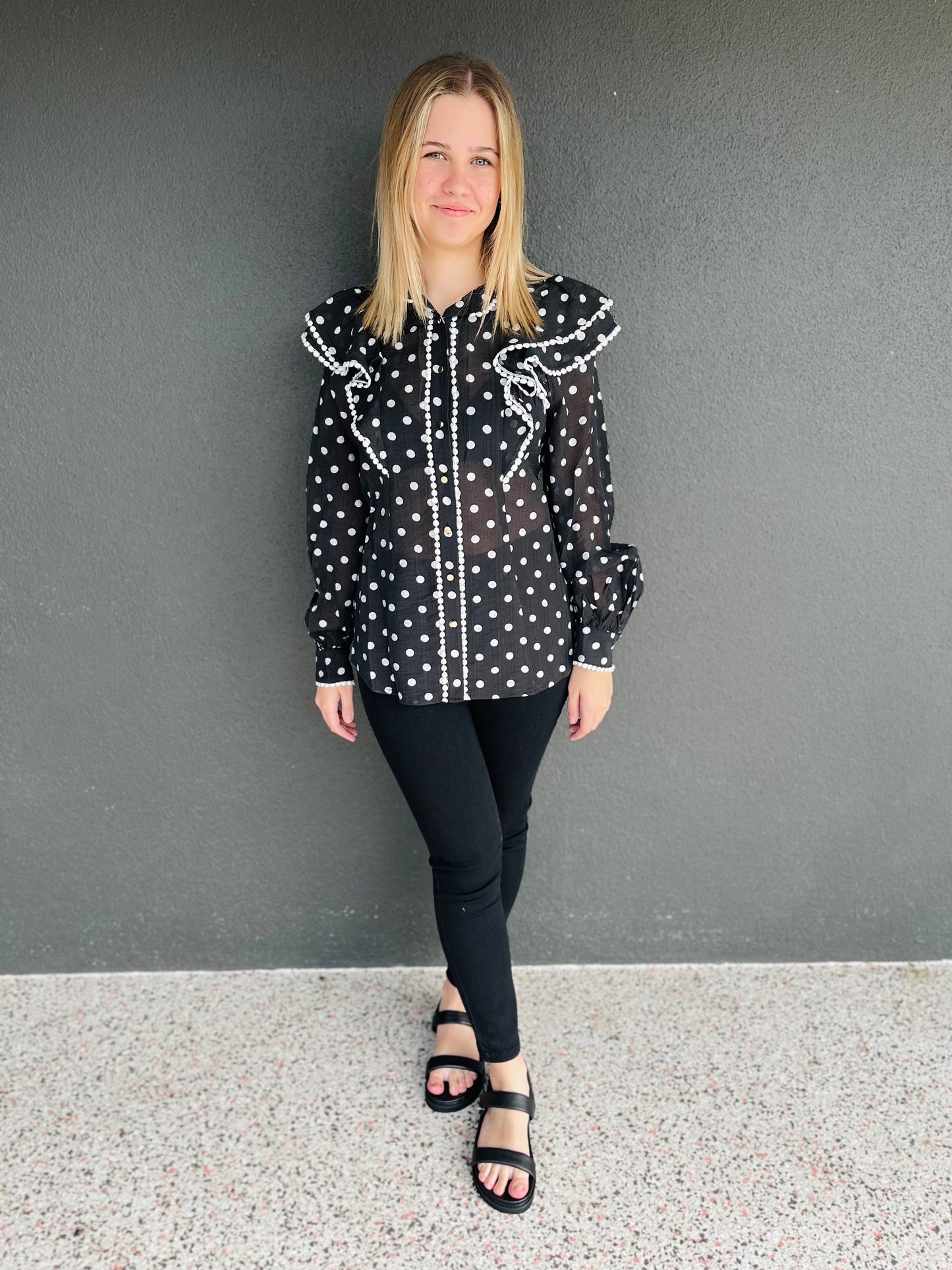 SERENA POLKA DOT BLOUSE