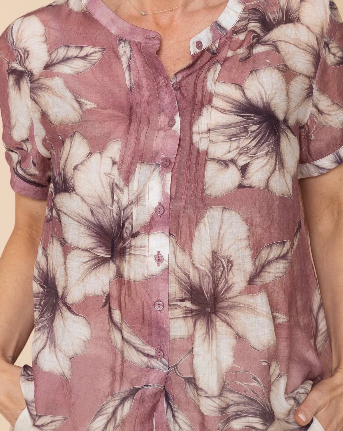 JOLIE SAULE FLORAL MAUVE BLOUSE