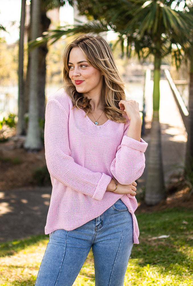 SILVER WISHES KNIT LIGHT PINK