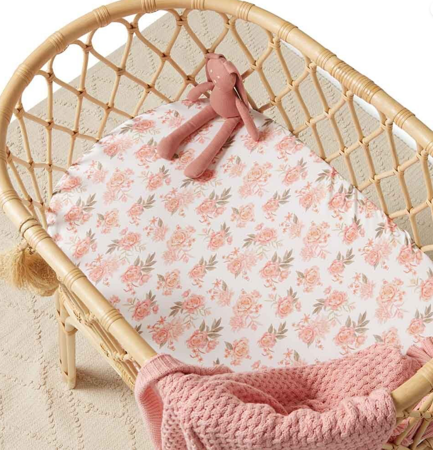 ROSETTE PINK BASSINET SHEET