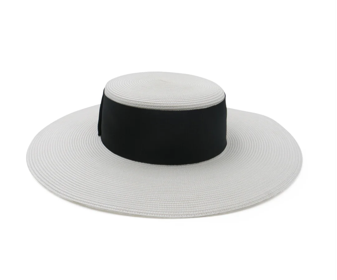 BEYONCE BOATER WHITE/BLACK