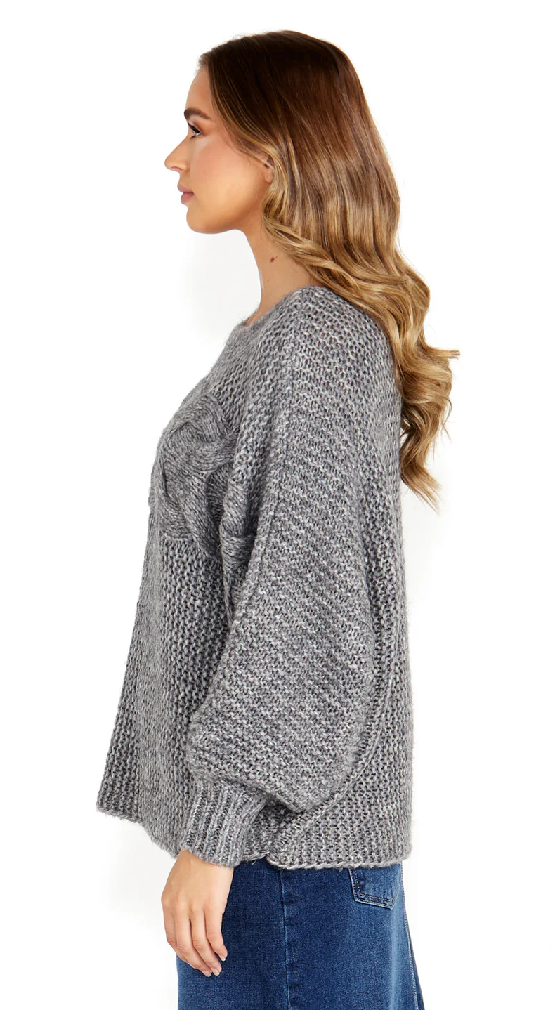 BELINDA CHUNKY KNIT GREY