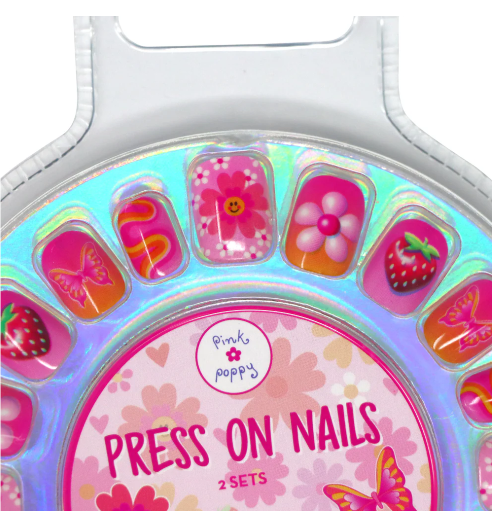 PINK POPPY FAIRY BUTTERFLY NAILS