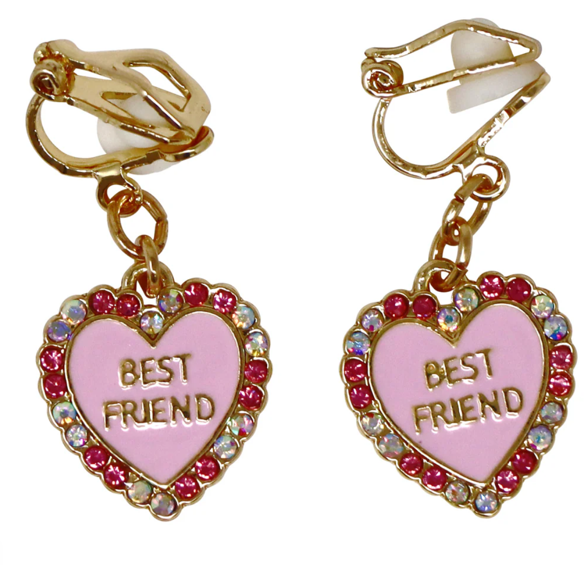 PINK POPPY CLIP ON EARRINGS BEST FRIENDS