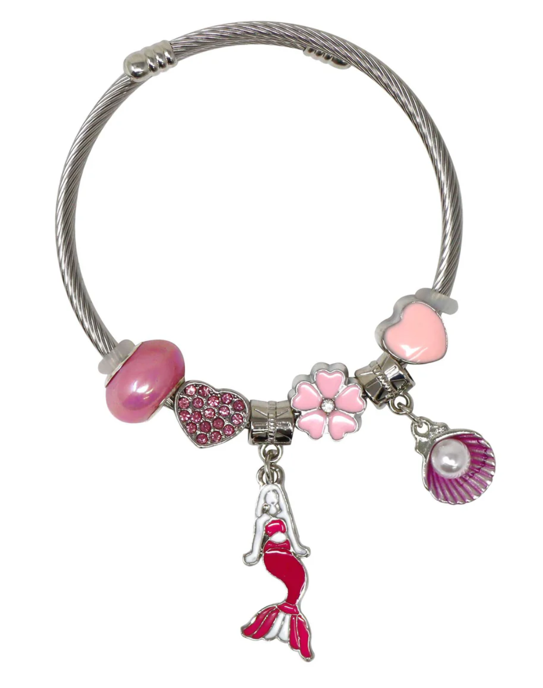 PINK POPPY CHARM BRACELET MERMAID