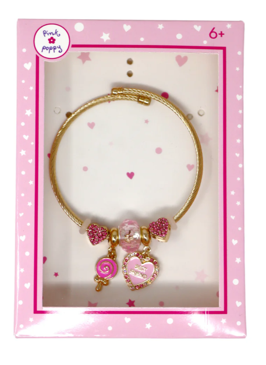 PINK POPPY CHARM BRACELET BEST FRIEND