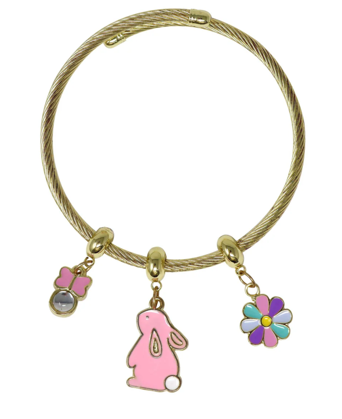 PINK POPPY CHARM BARACELET BUNNY