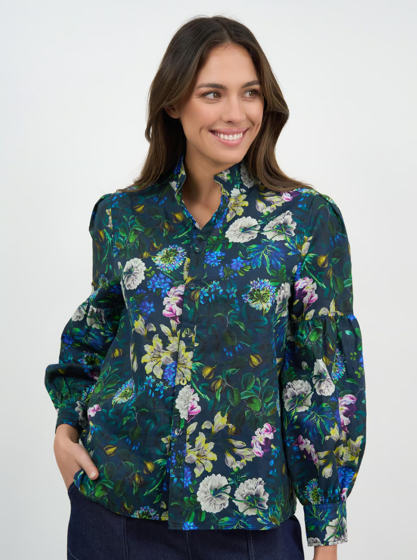 LBT185-335 ELLEN LS TOP NAVY BOTAN