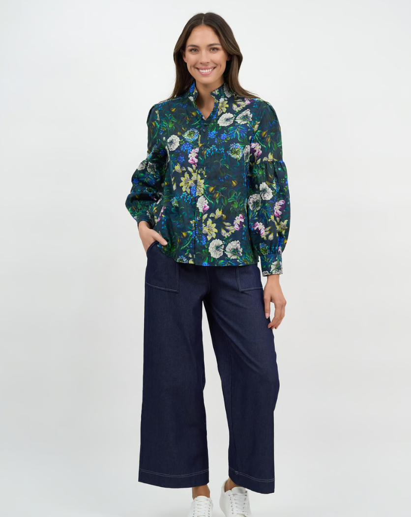 LBT185-335 ELLEN LS TOP NAVY BOTAN