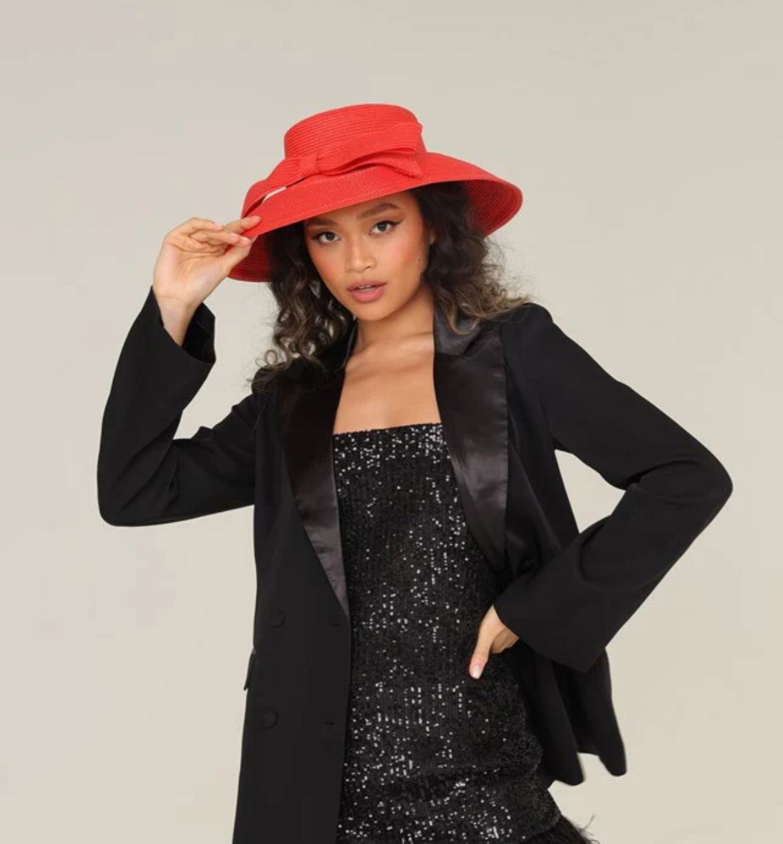 JESS DROOP HAT RED