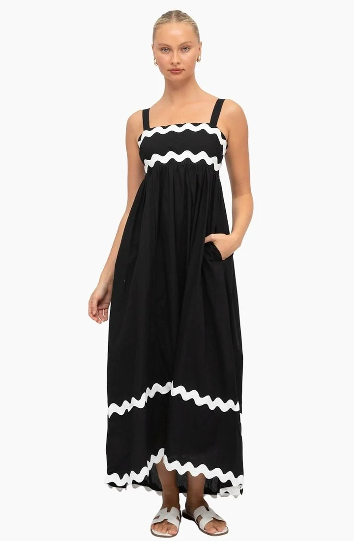 LABEL OF LOVE BLACK RICK RACK DRESS